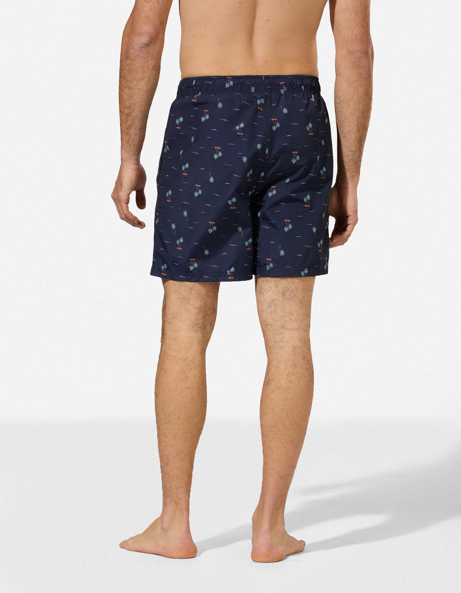Badehose - Print - dunkelblau