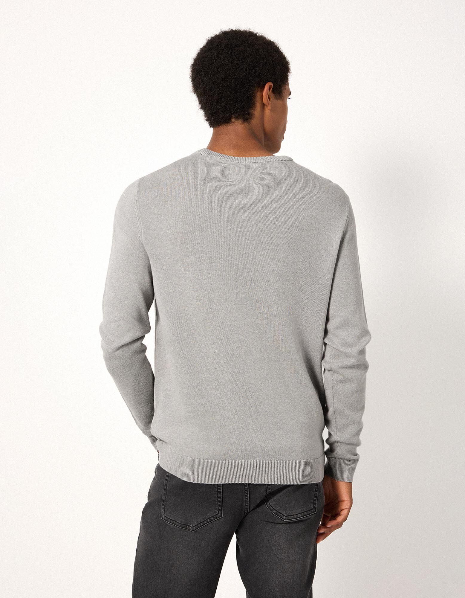 Pullover - Baumwoll-Mix - Hellgrau