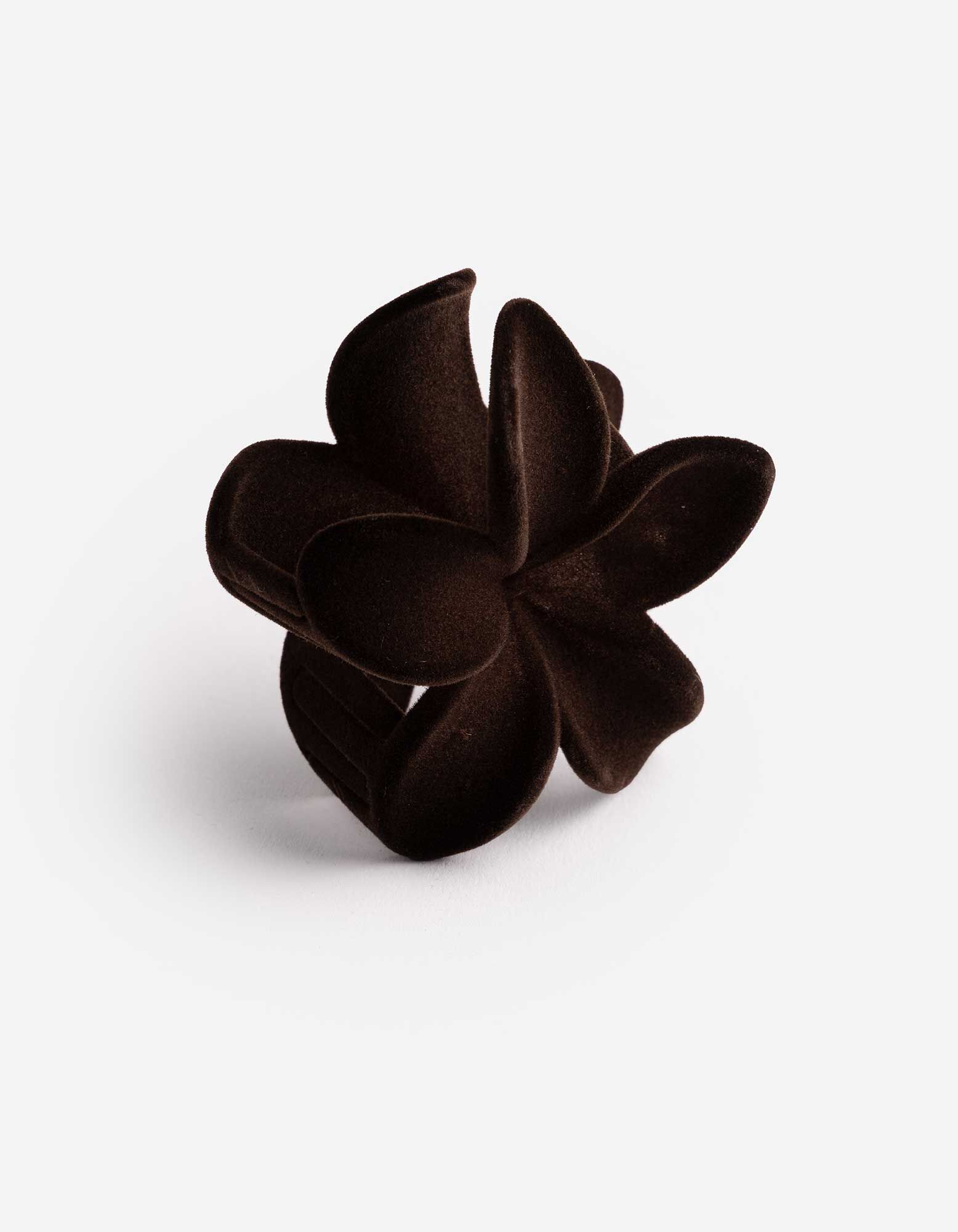 Haarspeld - Bloemen - Donkerbruin
