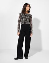 Langarmshirt - Mesh - beige