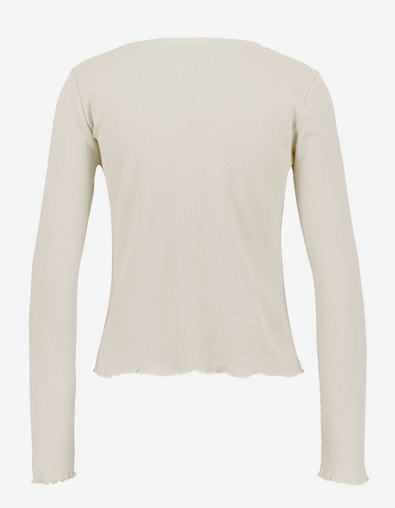 Longsleeve - Geschulpte zoom - wit