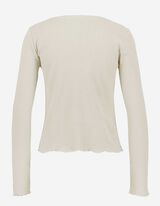 Longsleeve - Geschulpte zoom - wit