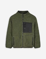Sweatshirt - Teddyfell - dunkelgrün