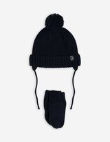 Sada čepice a rukavic - fleecová podšívka - tmave modra