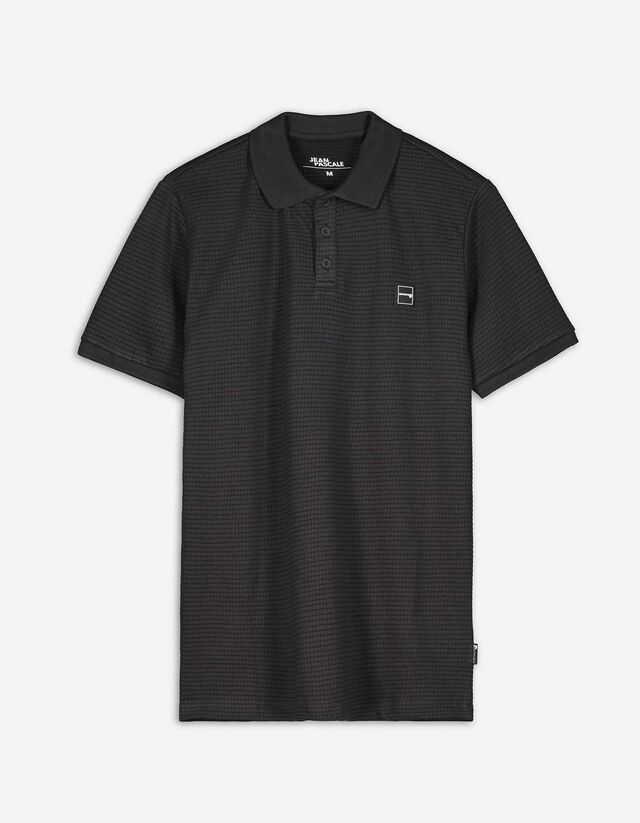 koszulka polo - naszywka z logo - ciemny szary