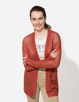 Strickpullover - Lurex - dunkelrot