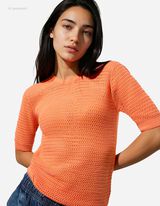 Sweter z dzianiny - Mieszanka bawełny - jasny czerwony