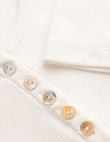 T-Shirt - Knopfleiste - Off-White