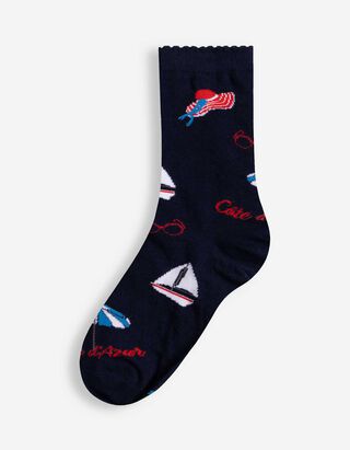 Socken - Allover-Muster - dunkelblau