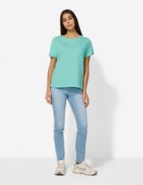 T-shirt - Ronde hals - turkoois