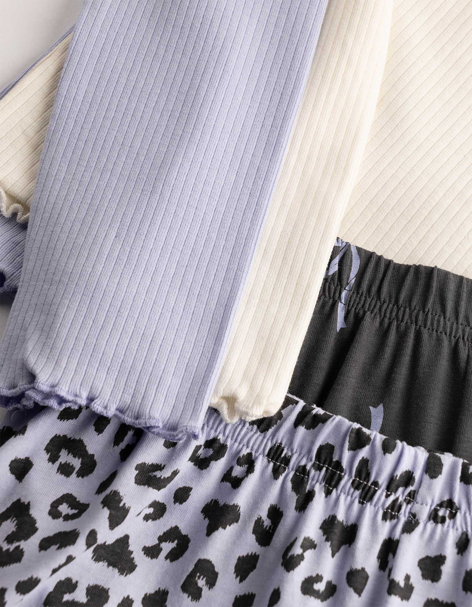 Pyjama Set aus Shirt und Hose - 2er-Pack - Lila