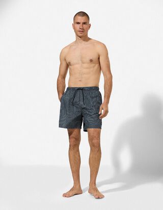 Badehose - Print - dunkelgr&uuml;n