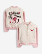 Sweatjacke - R&uuml;ckenprint - wei&szlig;