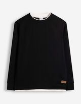 Langarmshirt - Oversized Fit - Schwarz