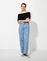 pletena ko&scaron;ulja - Izrez otvorenih ramena - crna