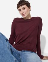 Pletený sveter - Ozdobné gombíky - tmavofialova