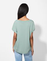 Tričko - Směs s viskózou - tyrkysova