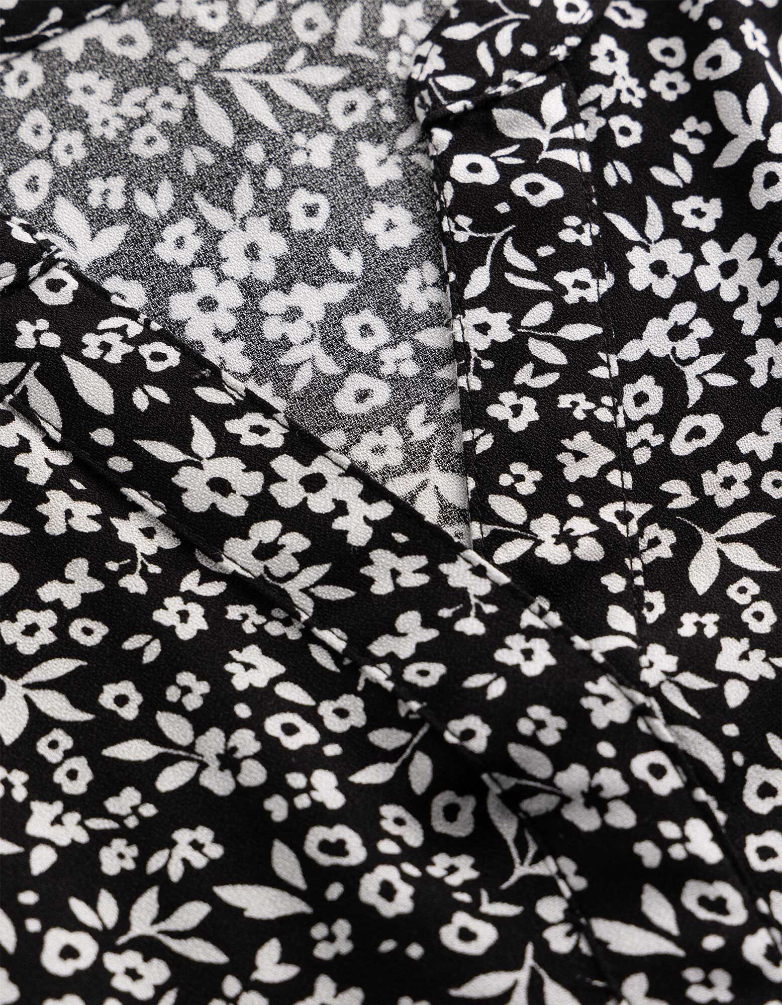 Blusentop - Allover-Print - Schwarz