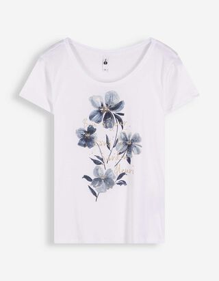 T-shirt - Glitterprint - wit