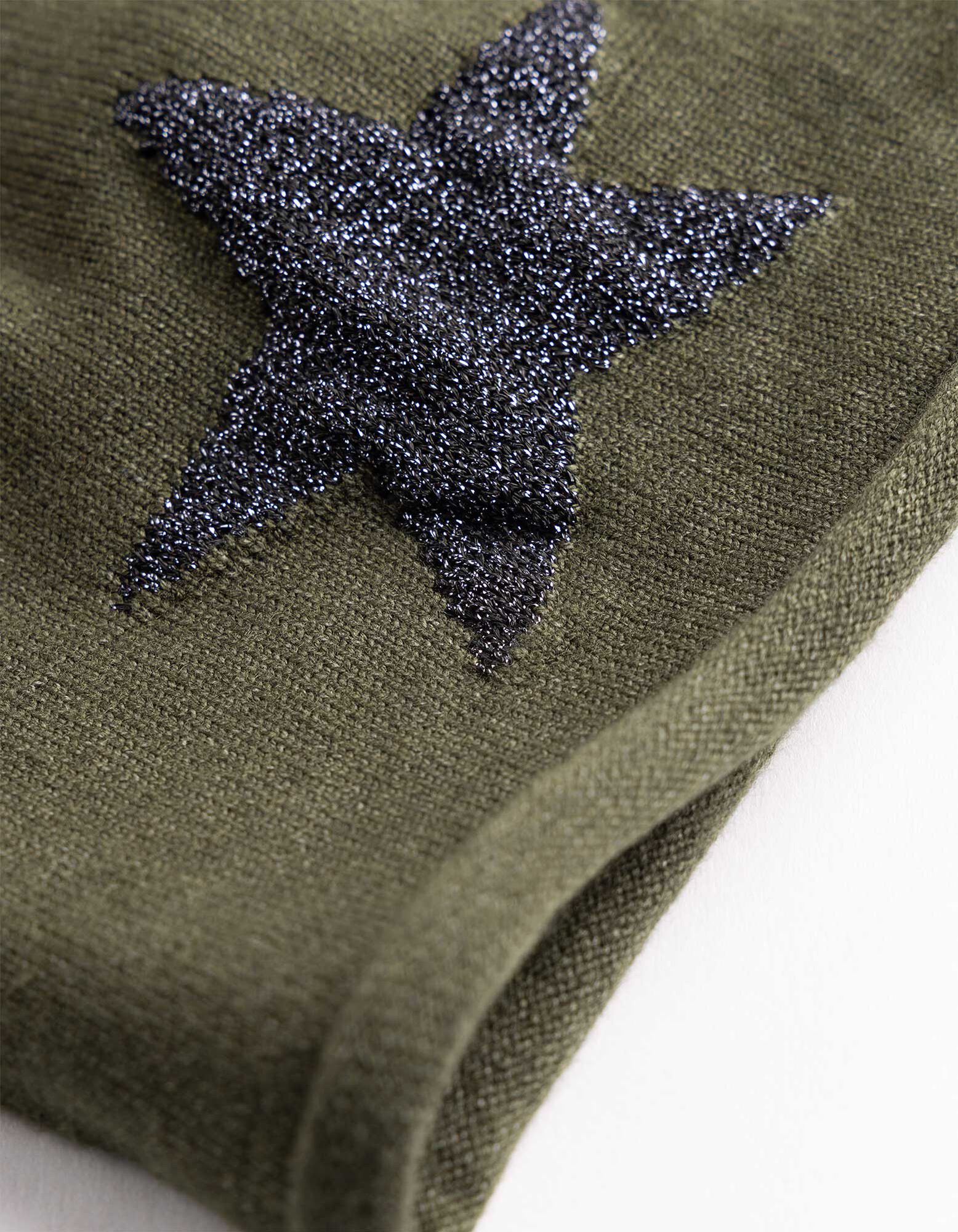 Beanie - Glitzerprint - Dunkelgr&uuml;n