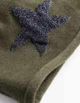 Beanie - Glitzerprint - Dunkelgr&uuml;n