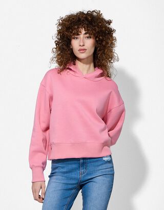 Mikina s kapuc&iacute; - Jednobarevn&eacute; - pink