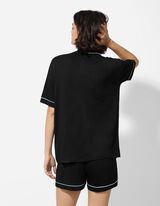 Pyžamový set tričko a kraťase - Viskóza - cierna