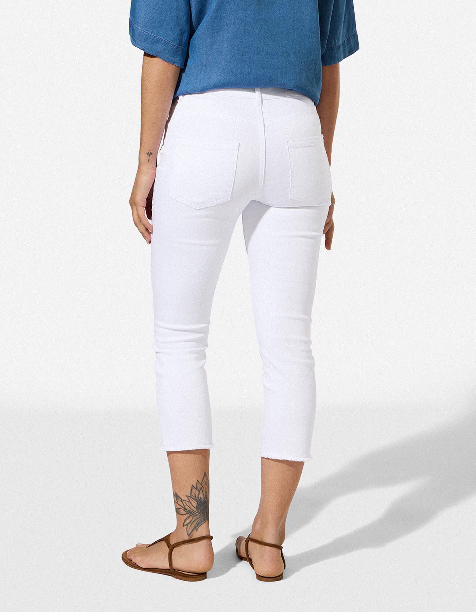 Pantacourt - Coupe Skinny Fit - blanc