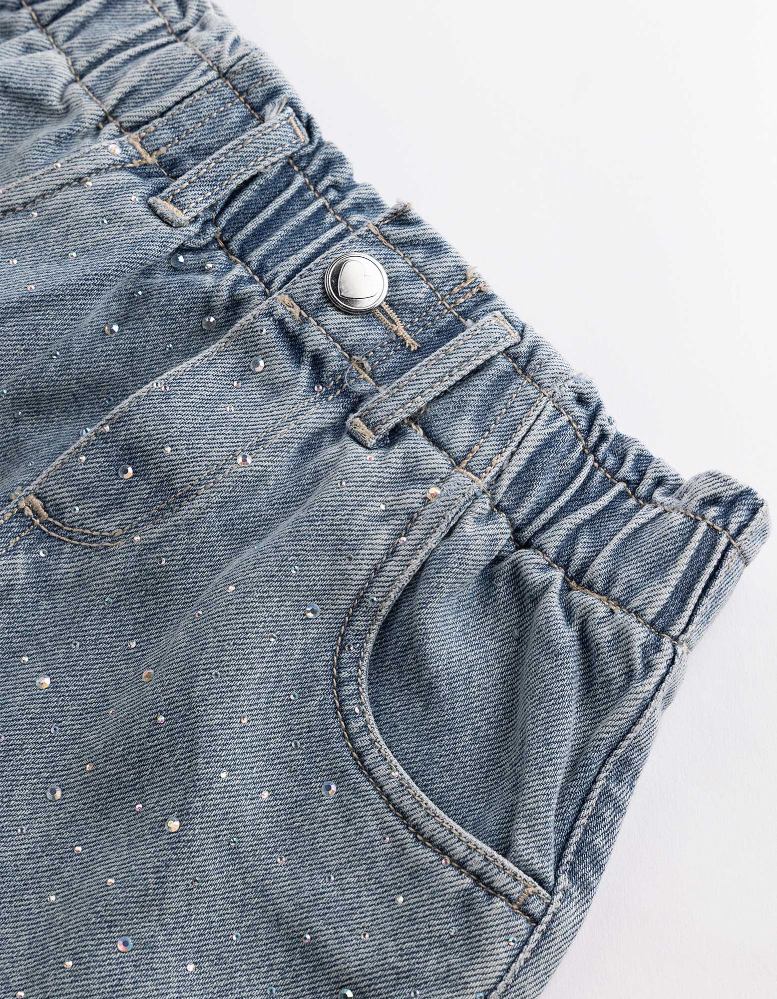 Jeansrock - Ziersteine - Hellblau