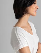Maglia blusata - Scollo a V - bianco
