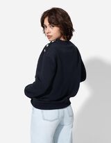 bluza - ozdobne guziki - ciemny niebieski