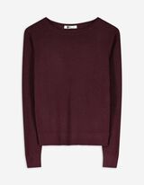 Strickpullover - Rundhals-Ausschnitt - dunkellila