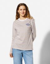 Langarmshirt - Streifen - hellbraun