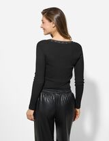 Longsleeve - Met kant - zwart