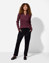 Maieu cu mâneci lungi - Structură cu nervuri - Mov inchis