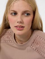 Sweatshirt - Metallic-Details - Braun