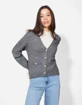 Cardigan - Knopfleiste - dunkelgrau