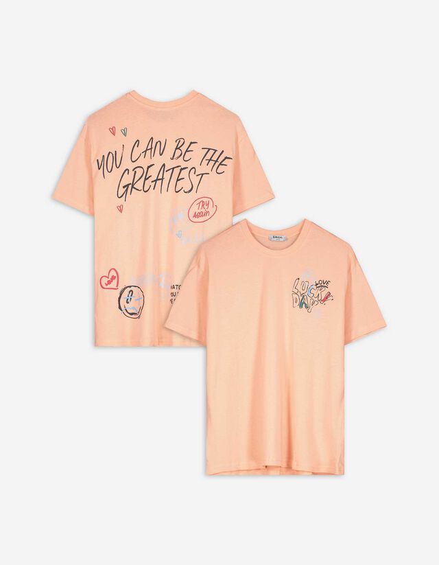 T-Shirt - Allover-Print - orange