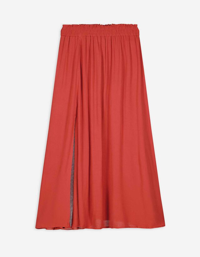 Gonna midi - Spacco laterale - rosso scuro