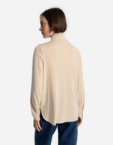 Hemdbluse - Lurex - beige