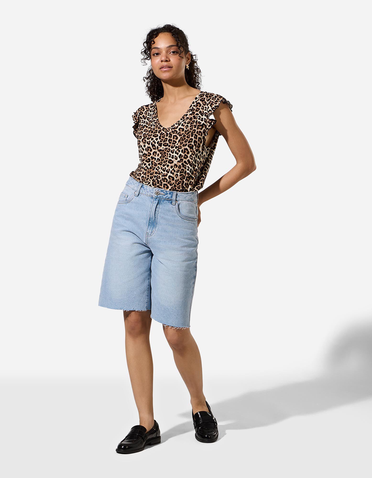 Top - Luipaardprint - Beige