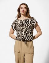 T-shirt - Fantasia floreale - beige