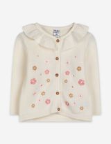 Cardigan - Stickerei - weiß