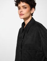 Giacca scamiciata - Imitazione di camoscio - nero