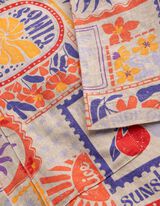 Bluse - Allover-Muster - beige