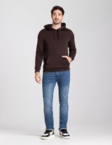 Džemperis - Medvilnės mi&scaron;inys - tamsiai rudas