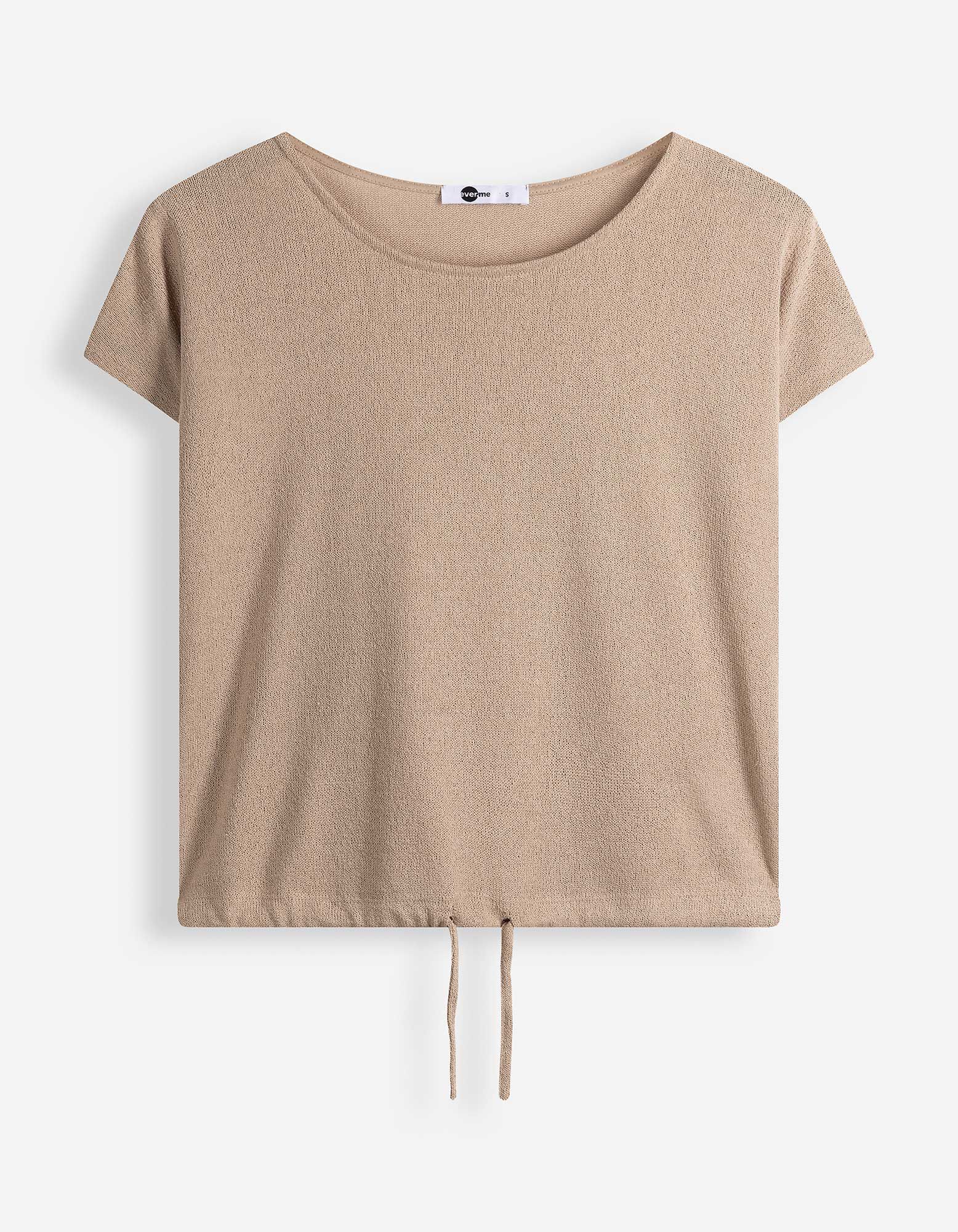 Gebreid overhemd - Viscosemix - Beige
