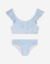 Set van bikinitop en bikinibroekje - Borduursels - wit