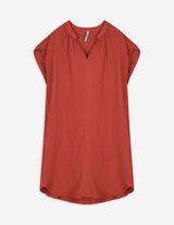 Blusenkleid - Musselin - dunkelrot
