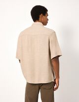 Overhemd - Korte mouwen - Beige